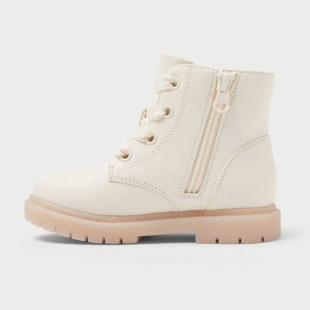 Cat & Jack - Toddler Amaya Lace-Up Combat Boots - Cat & Jack Iv Off-White